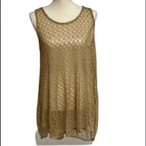 Elif Swim Suit Sleeveless Cover Up by Jordan Taylor In Metallic Gold Size L EUC